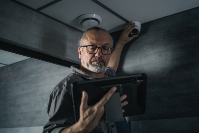 Installation professionnelle de caméra de surveillance